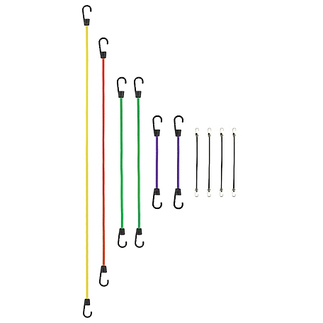 SmartStraps Assorted Standard Bungee Cords, 10-Pack