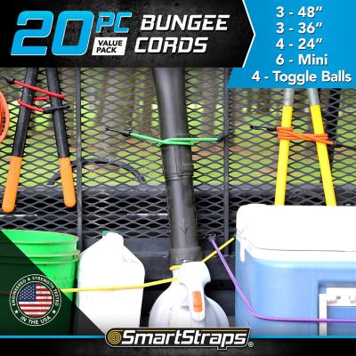 Image showing 6 th SmartStraps Assorted Standard Bungee Cords, 20 pk.