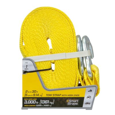 Image showing 9 th SmartStraps 2 in. x 30 ft. Tow Strap with Hook Ends, 3,000 lb. Safe Work Load