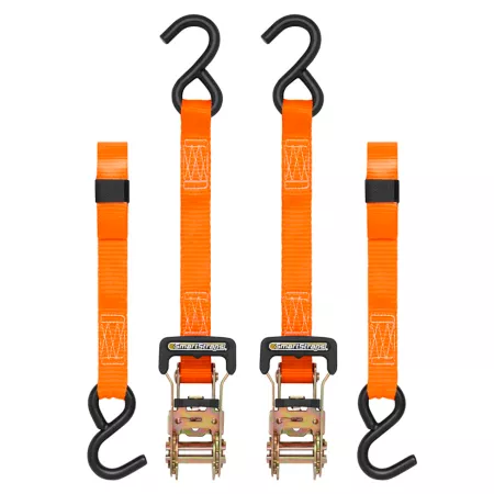 SmartStraps 1 in x 10 ft Heavy Duty Padded Ratchet 1000 lbs Orange 2 Pack Ratchet Straps