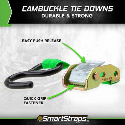 Image showing  1 in. x 10 ft. Green Cambuckle Strap, 300 lb. Capacity, 4 pk.