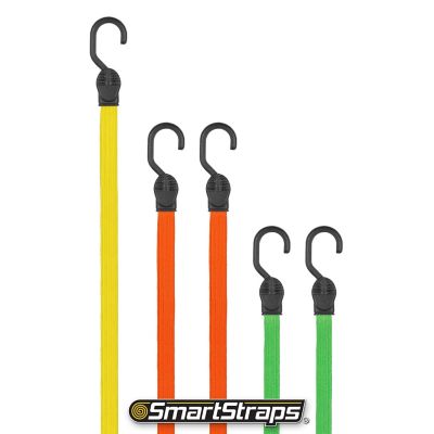 Image showing  Assorted Flat Strap Bungee Cord Straps, 5-Pack