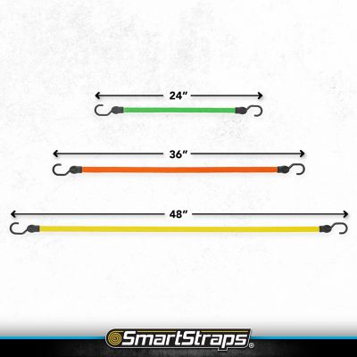 Image showing  Assorted Flat Strap Bungee Cord Straps, 5-Pack