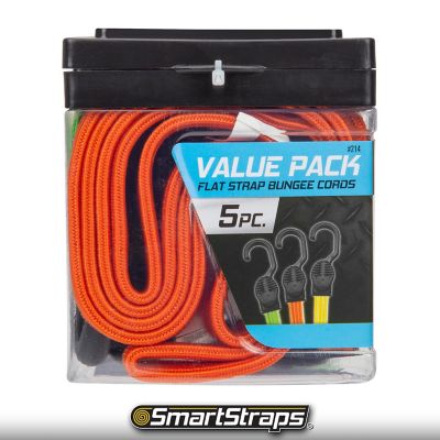 Image showing 9 th SmartStraps Assorted Flat Strap Bungee Cord Straps, 5 pk.