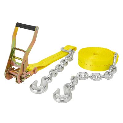 SmartStraps 2 in. x 27 ft. Yellow Ratchet with 18 in. Chain, 3,333 lb., 1815