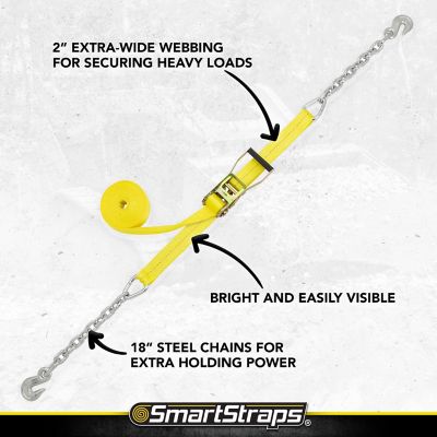 Image showing 5 th SmartStraps 2 in. x 27 ft. Ratchet with 18 in. Chain, 3,333 lb., Yellow