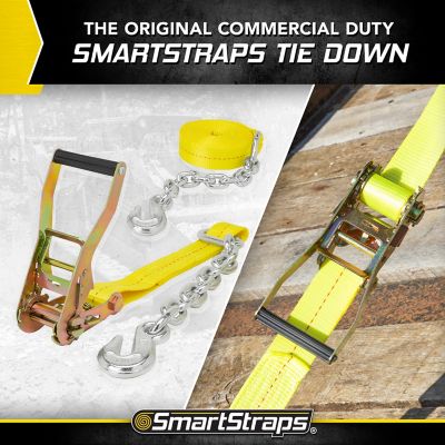 Image showing 7 th SmartStraps 2 in. x 27 ft. Ratchet with 18 in. Chain, 3,333 lb., Yellow