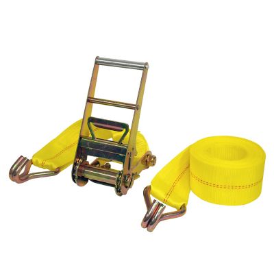 SmartStraps 30 ft. Commercial-Duty Ratchet Tie-Down with J-Hooks, 5,000 lb. Capacity, Yellow, 1817