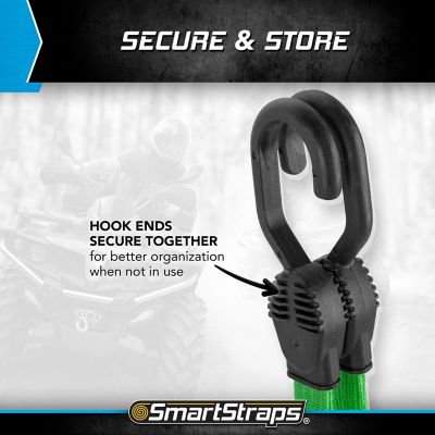 Image showing 5 th SmartStraps 24 in. Flat Strap Bungee Cords, Green, 2 pk.