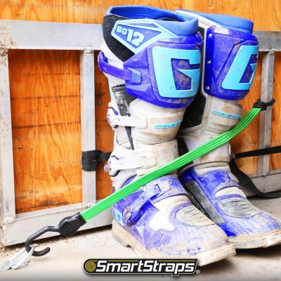 Image showing 8 th SmartStraps 24 in. Flat Strap Bungee Cords, Green, 2 pk.