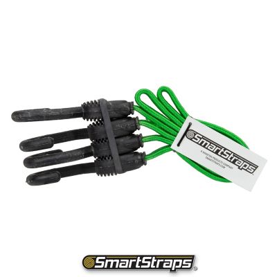 Image showing 9 th SmartStraps 24 in. Flat Strap Bungee Cords, Green, 2 pk.
