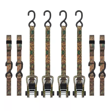 SmartStraps RatchetX Tether 1 in x 14 ft 500 lb Camouflage 4-Pack Ratchet Straps