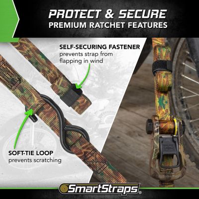 Image showing 7 th SmartStraps 1 in. x 14 ft. RatchetX Tie Down, 500 lb., Camouflage, 4 pk.