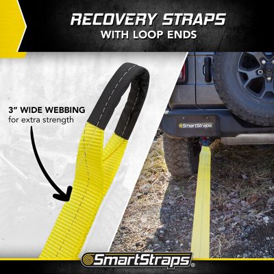Image showing 7 th SmartStraps 3 in. x 30 ft. Recovery Strap with Loop Ends, 7,500 lb. Safe Work Load