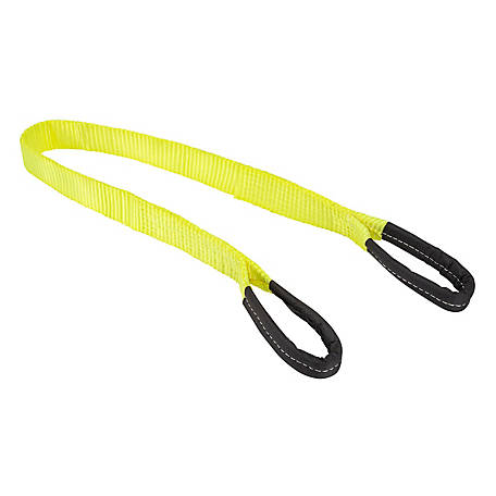 3" x 4' 2-Ply Yellow Poly Web Lifting Sling Reinforced Eye Tow Strap 