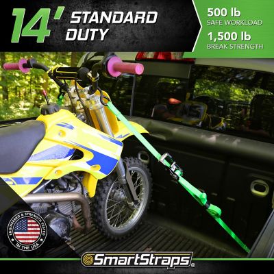 Image showing  1 in. x 14 ft. Padded Ratchet, 500 lb., Green, 4 pk.