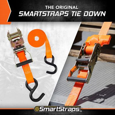 Image showing 5 th SmartStraps 1 in. x 10 ft. Non-Padded Heavy-Duty Ratchet, 1,000 lb., Orange, 4 pk.