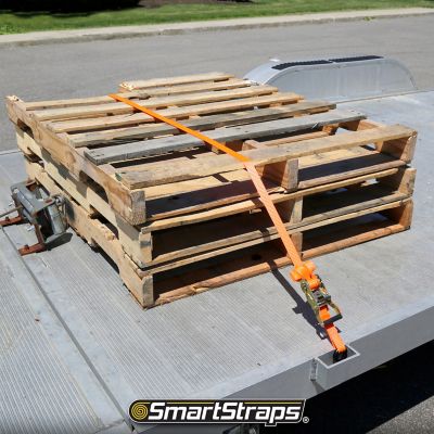 Image showing 6 th SmartStraps 1 in. x 10 ft. Non-Padded Heavy-Duty Ratchet, 1,000 lb., Orange, 4 pk.