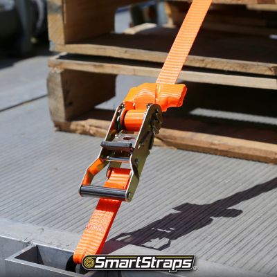 Image showing 7 th SmartStraps 1 in. x 10 ft. Non-Padded Heavy-Duty Ratchet, 1,000 lb., Orange, 4 pk.
