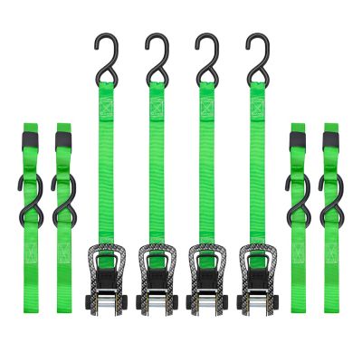 SmartStraps 1 in. x 14 ft. Premium CarbonX Tie Down, 500 lb., Green, 4-Pack