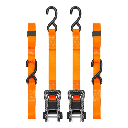 SmartStraps CarbonX Premium Tether 1.25 in x 10 ft 1000 lb Orange 2-Pack Ratchet Straps