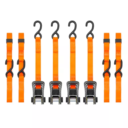 SmartStraps CarbonX Premium Tether 1.25 in x 14 ft 1000 lb Orange 4-Pack Ratchet Straps