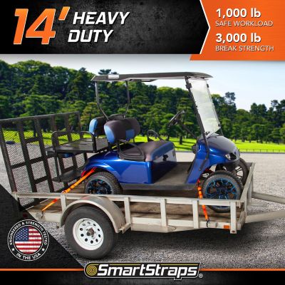 Image showing  1.25 in. x 14 ft. Premium CarbonX Tie Down, 1,000 lb., Orange, 4 pk.