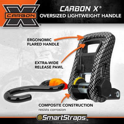 Image showing 5 th SmartStraps 1.25 in. x 14 ft. Premium CarbonX Tie Down, 1,000 lb., Orange, 4 pk.