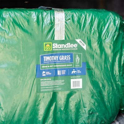 Image showing  Premium Western Forage Premium Timothy Grab and Go Compressed Hay Bale, 50 lb.