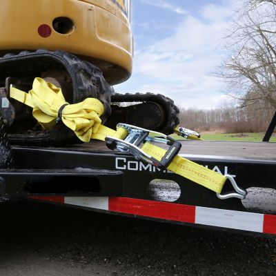 Image showing  2 in. x 40 ft. Hay Bale Ratchet with J Hook, 3,333 lb., Yellow