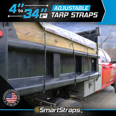 Image showing 5 th SmartStraps 34 in. Adjustable Rubber Tarp Straps, 2 pk.