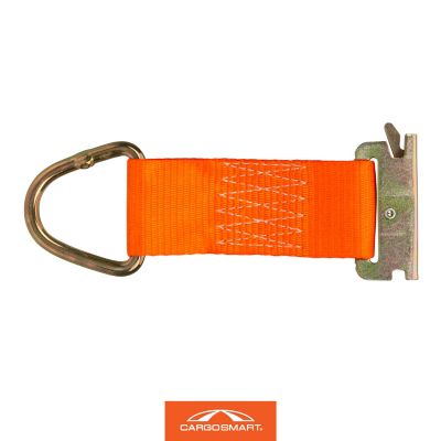 Image showing  2 in. x 6 in. 2000 lb Rope Ring X-Track/E-Track Tie Down Strap, Orange