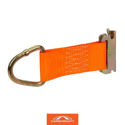 Image showing  2 in. x 6 in. 2000 lb Rope Ring X-Track/E-Track Tie Down Strap, Orange
