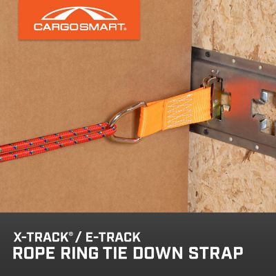Image showing 5 th CargoSmart 2 in. x 6 in. 2000 lb. Rope Ring X-Track/E-Track Tie Down Strap, Orange