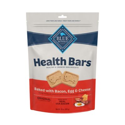 Blue Buffalo Blue Bacon, Egg and Cheese Flavor Health Bars Natural Crunchy Dog Biscuits, 16 oz. Blue Buffalo Health Bars Dog Biscuits - Baked with Bacon, Egg & Cheese 16 oz