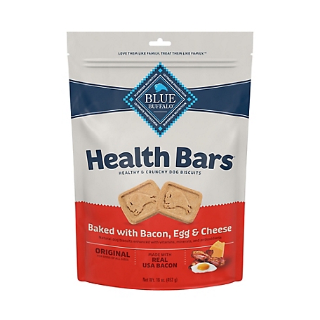 Blue Buffalo Blue Bacon, Egg and Cheese Flavor Health Bars Natural Crunchy Dog Biscuits, 16 oz.