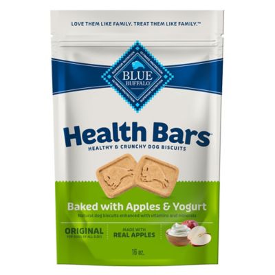 Blue Buffalo Health Bars Crunchy Apples & Yogurt Flavor Dog Biscuits, Oven-Baked With Natural Ingredients, 16 oz. Bag