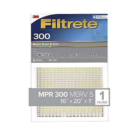 3M Filtrete Basic Dust Filter, 16 in. x 20 in. x 1 in.