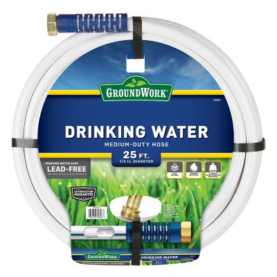 GroundWork GoundWork 1/2 in. x 25ft Medium-Duty RV and Marine Water Hose, TSCELMRV12025