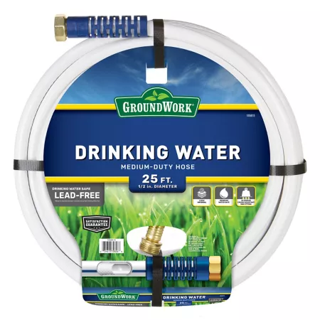 GroundWork Medium Duty RV and Marine Water Hose 1/2 in x 25 ft. Garden Hoses