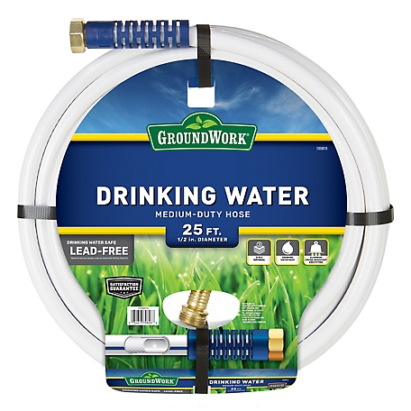 GroundWork 1/2 in. x 25ft Medium-Duty RV and Marine Water Hose