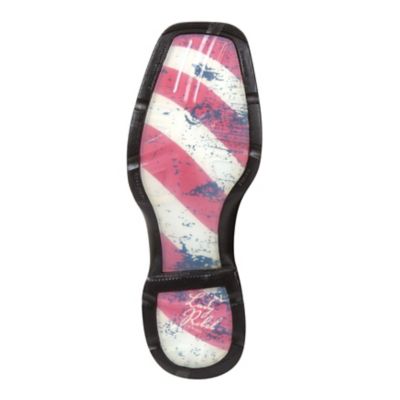 Image showing  Women's Lady Rebel Western Pull-On Flag Boots, 10 in.