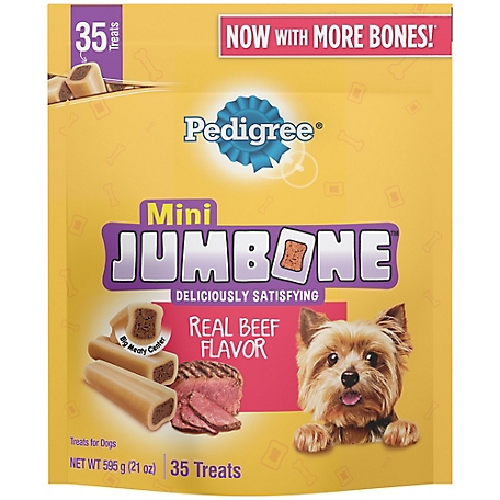 Pedigree Jumbone Mini Beef Flavor Dog Treats for Small Dogs, 21 oz., 35 ct.