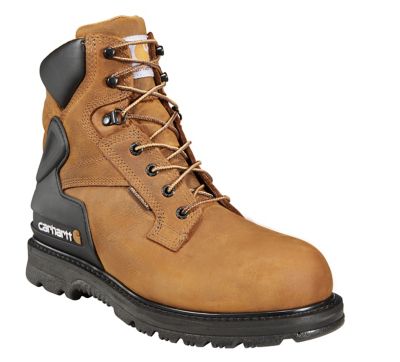 Carhartt Steel Toe Waterproof Work Boots, Brown Oil Tanned Leather, 6 in.