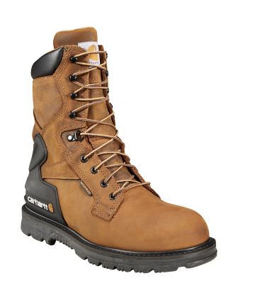 Carhartt Men's Waterproof Steel Toe Work Boots, Bison Brown Oil Tan, 8 in.