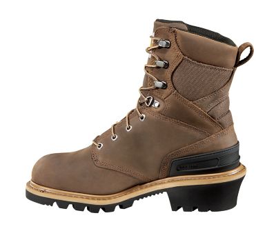 Image showing  Men's Waterproof Composite Toe Logger Boots, Oil-Tanned Vintage Saddle Leather, 8 in.