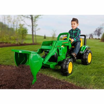 Image showing  John Deere Tractor with Front Loader Ride-On Toy, Ages 3-7
