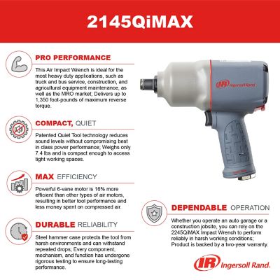 Image showing 8 th Ingersoll Rand 3/4 in. Drive 1,350 ft. lb. Composite Impact Wrench with Quiet Technology