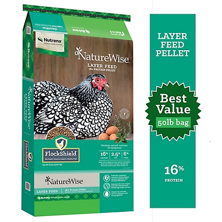 Nutrena NatureWise 16% Layer Poultry Feed Pellets, 50 lb.