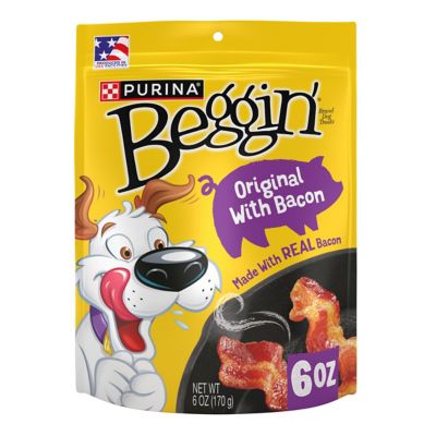 Purina Beggin' Strips Original with Bacon Flavor Dog Treats, Made in USA Facilities, 6 oz. Pouch